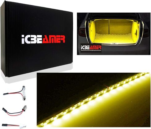 ICBEAMER 12 بوصة يتغير لونها من الأزرق إلى الأبيض 18 SMDs 5050 LED شريط إضاءة يناسب منطقة حمولة السيارة وديكور الإضاءة المحيطة الداخلية in Kuwait