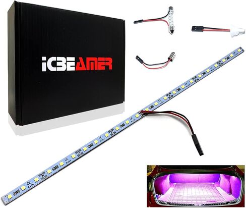ICBEAMER 12 بوصة يتغير لونها من الأزرق إلى الأبيض 18 SMDs 5050 LED شريط إضاءة يناسب منطقة حمولة السيارة وديكور الإضاءة المحيطة الداخلية in Kuwait