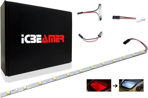 ICBEAMER 12 بوصة يتغير لونها من الأزرق إلى الأبيض 18 SMDs 5050 LED شريط إضاءة يناسب منطقة حمولة السيارة وديكور الإضاءة المحيطة الداخلية in Kuwait