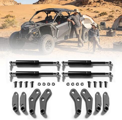 مجموعة أدوات فتح الأبواب X3، دعامات صدمات الأبواب المصنوعة من الألومنيوم لملحقات Can Am Maverick X3 وMax 2017-2025، أبواب أمامية وخلفية، أسود، قطعتان in Kuwait