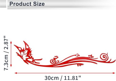 Generic Reflective Bumper Decal Reflective Red Irregular Long Tail Butterfly Pattern Reflective Car Sticker Personalized Decoration in Kuwait