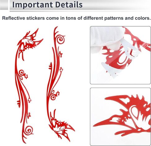 Generic Reflective Bumper Decal Reflective Red Irregular Long Tail Butterfly Pattern Reflective Car Sticker Personalized Decoration in Kuwait