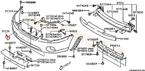 Subaru 2005-2007 Outback Front Tow Hook Cover - 57731AG11A - Genuine OEM in Kuwait