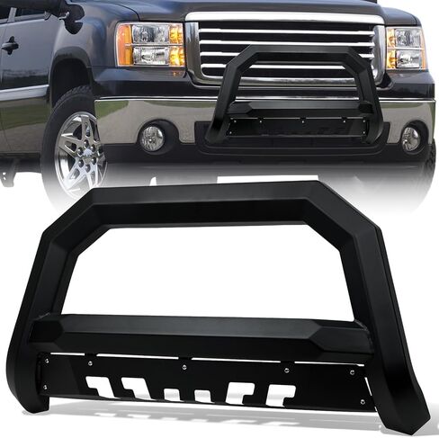 Stehlen 642167832140 Compatible with 2004-2023 Ford F150 / 2003-2017 Expedition / 2003-2014 Lincoln Navigator / 2006-2008 Mark LT Advance Series Angular Bull Bar Guard with Skid Plate - Matte Black in Saudi Arabia