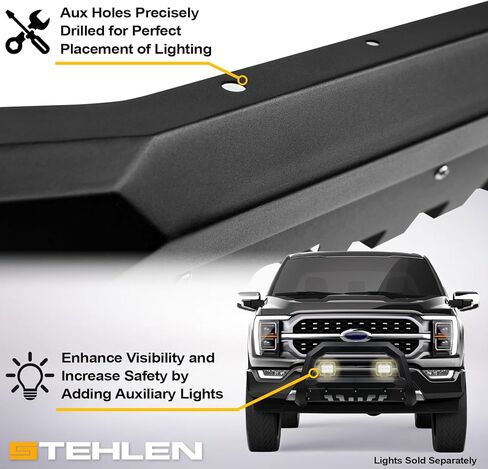 Stehlen 642167832140 Compatible with 2004-2023 Ford F150 / 2003-2017 Expedition / 2003-2014 Lincoln Navigator / 2006-2008 Mark LT Advance Series Angular Bull Bar Guard with Skid Plate - Matte Black in Saudi Arabia