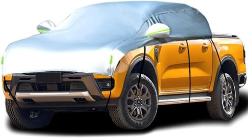 Half Car Cover Car Cover for Sunshade Half Car Body Cover Snow Cover Waterproof Universal 210D Sliver (SUV/MPV) in Saudi Arabia