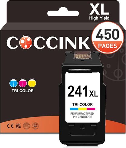 COCCINK 241XL Color Ink Cartridge for Canon Pixma MG3600 MG3620 MG2120 MG3520 TS5120 MX472 MX452 MX512 MX532 MG3120 MG4120 Printers for Replacement Printer Ink Canon CL-241 XL 241 (1 Tri-Color) in Saudi Arabia