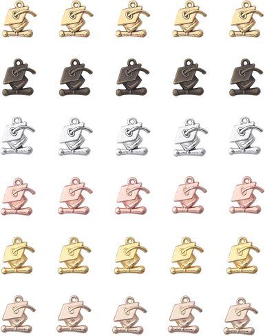 Ruwado 30 Pcs Graduation Cap Charms with Diploma Metal Cute Pendants Beads for DIY Jewelry Making Kits Necklace Bracelets Keychain Earring Graduation Parties Supplies (Gold) in Kuwait