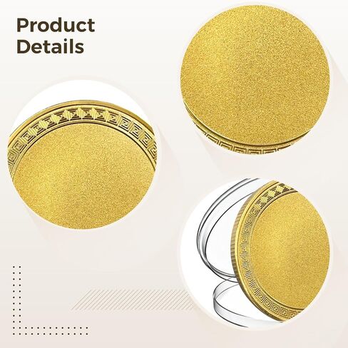 12 Pcs Blank Challenge Coins, 2 Inch Golden Coin Blanks for Laser Engraving, Unfinished Challenge Coin Blanks with Acrylic Protection Box for Birthday Travel Commemorative Collection in Saudi Arabia