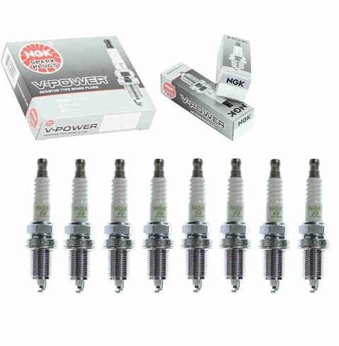 8 pc NGK V-Power Spark Plugs compatible with Dodge Ram 1500 Van 5.2L 5.9L V8 1999-2003 in Kuwait