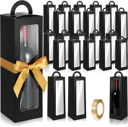 Ckhoid 24Pcs Tumbler Gift Box with Handle, Wine Glass Gift Box with Ribbon, Exhibition Boxes for 12oz, 16oz, 20oz, 30oz Sublimation Tumblers, Glasses, Jars, Mug Can Blanks, Wine Glasses in Saudi Arabia