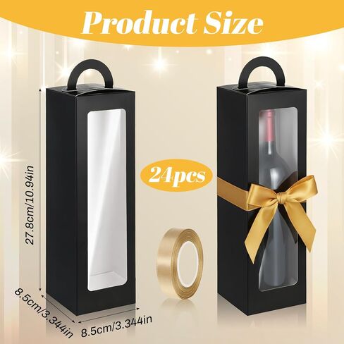 Ckhoid 24Pcs Tumbler Gift Box with Handle, Wine Glass Gift Box with Ribbon, Exhibition Boxes for 12oz, 16oz, 20oz, 30oz Sublimation Tumblers, Glasses, Jars, Mug Can Blanks, Wine Glasses in Saudi Arabia