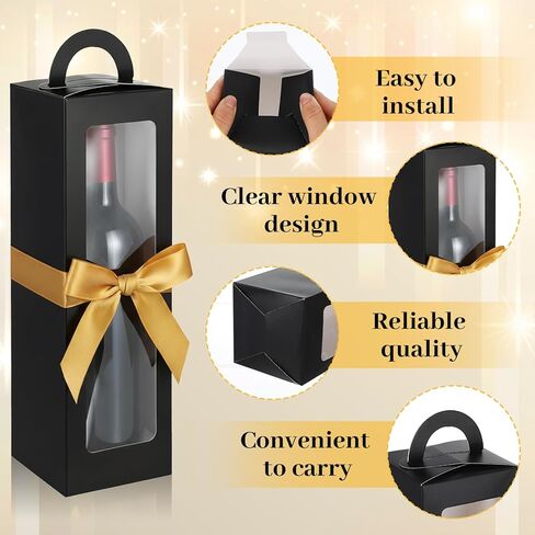Ckhoid 24Pcs Tumbler Gift Box with Handle, Wine Glass Gift Box with Ribbon, Exhibition Boxes for 12oz, 16oz, 20oz, 30oz Sublimation Tumblers, Glasses, Jars, Mug Can Blanks, Wine Glasses in Saudi Arabia