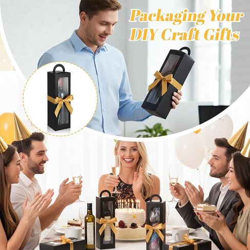 Ckhoid 24Pcs Tumbler Gift Box with Handle, Wine Glass Gift Box with Ribbon, Exhibition Boxes for 12oz, 16oz, 20oz, 30oz Sublimation Tumblers, Glasses, Jars, Mug Can Blanks, Wine Glasses in Saudi Arabia