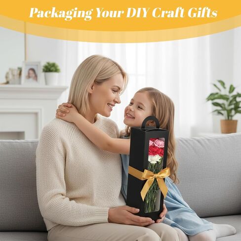 Ckhoid 24Pcs Tumbler Gift Box with Handle, Wine Glass Gift Box with Ribbon, Exhibition Boxes for 12oz, 16oz, 20oz, 30oz Sublimation Tumblers, Glasses, Jars, Mug Can Blanks, Wine Glasses in Saudi Arabia