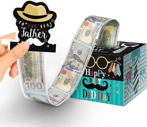 Linelglobal Father's Day Gift Box for Cash Gift, Pull Put Money Box, Surprise Cash Holder for Dad - Blue in Kuwait