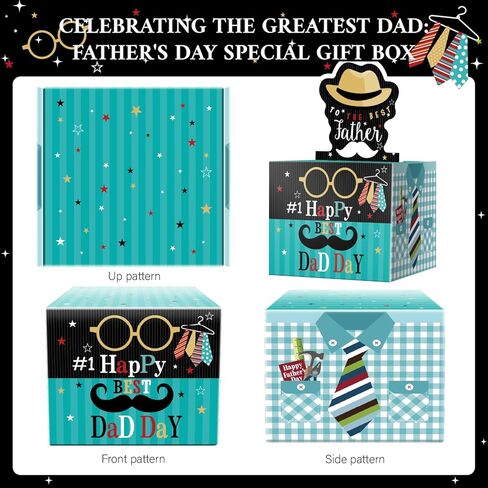 Linelglobal Father's Day Gift Box for Cash Gift, Pull Put Money Box, Surprise Cash Holder for Dad - Blue in Kuwait