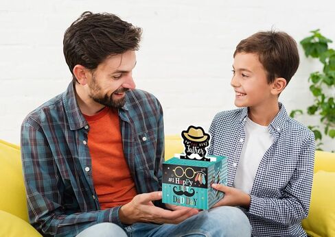 Linelglobal Father's Day Gift Box for Cash Gift, Pull Put Money Box, Surprise Cash Holder for Dad - Blue in Kuwait