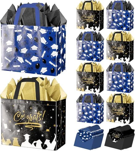JWSCYSY Large Purple Black Graduation Gift Bag, Class of 2026 Gift Bag with Tissue Paper and Card for College Graduation Season Theme Party Decor Supplies. in Saudi Arabia