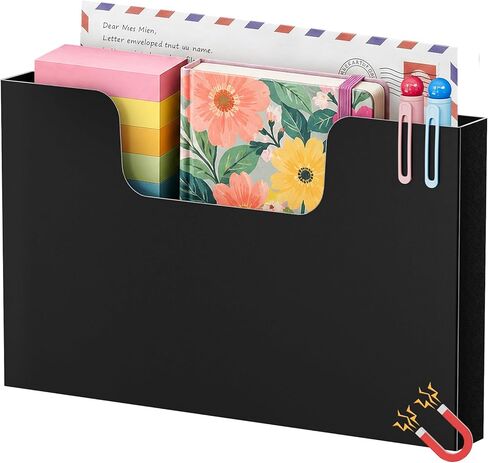Marbrasse Magnetic File Holder, Magnetic Hanging Wall File Organizer, Pocket Paper Magazine Mail Organizer for Refrigerator,Notebooks,Planners,Letter in Kuwait