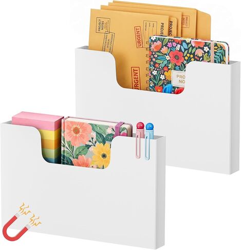 Marbrasse Magnetic File Holder, Magnetic Hanging Wall File Organizer, Pocket Paper Magazine Mail Organizer for Refrigerator,Notebooks,Planners,Letter in Kuwait