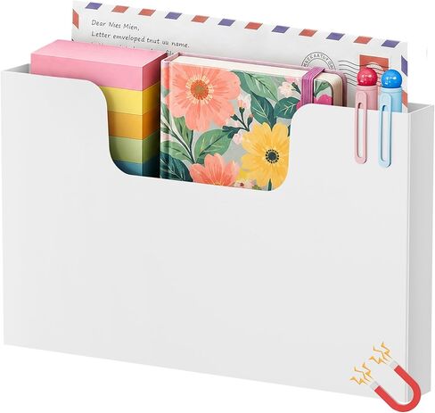 Marbrasse Magnetic File Holder, Magnetic Hanging Wall File Organizer, Pocket Paper Magazine Mail Organizer for Refrigerator,Notebooks,Planners,Letter in Kuwait