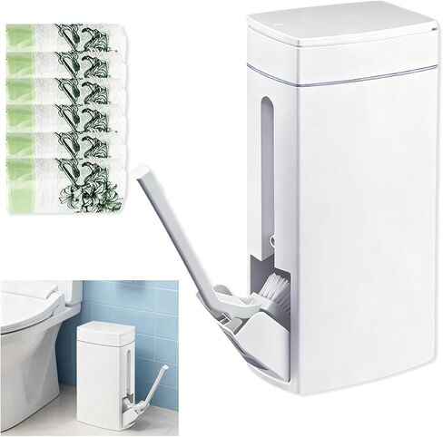 Bathroom Trash Can with Toilet,Slim Bathroom Trash Can,Toilet Brush and Holder Set,4.5 Liter / 1.2 Gallon Press Type Odor Proof rv Trash can,for Bathrooms, RVs, Small Spaces in Saudi Arabia