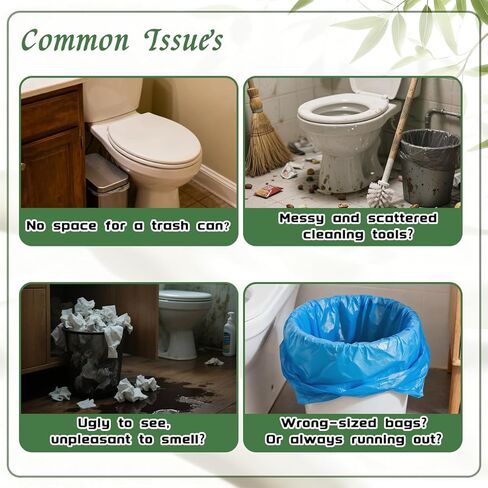 Bathroom Trash Can with Toilet,Slim Bathroom Trash Can,Toilet Brush and Holder Set,4.5 Liter / 1.2 Gallon Press Type Odor Proof rv Trash can,for Bathrooms, RVs, Small Spaces in Saudi Arabia