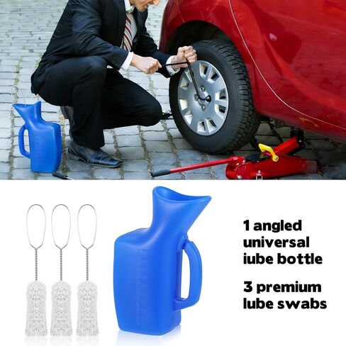 Angled Tire Lube Bucket Kit, 0.26 US Durable Angled Tire Lube Bucket with 3 Lube Swabs Gallon Bottle Universal for Car Truck Tire Mounting Lubrication Center Post Changers in Saudi Arabia