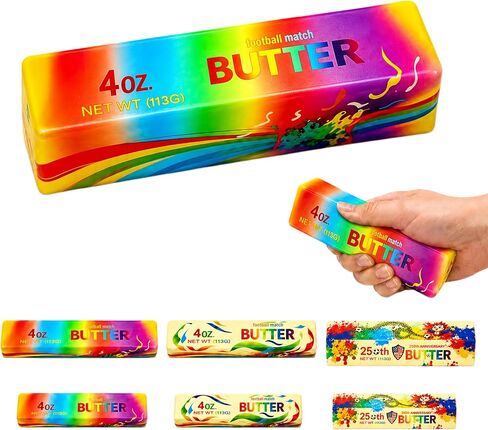 Butter Squishy Stick, Slow Rising Stress Relief Squeeze Toy for Adults, Premium Stress Relief Squishies, Two-Hand Sensory Fidget Toy for Anxiety Relief (Yellow, Standard) in Saudi Arabia