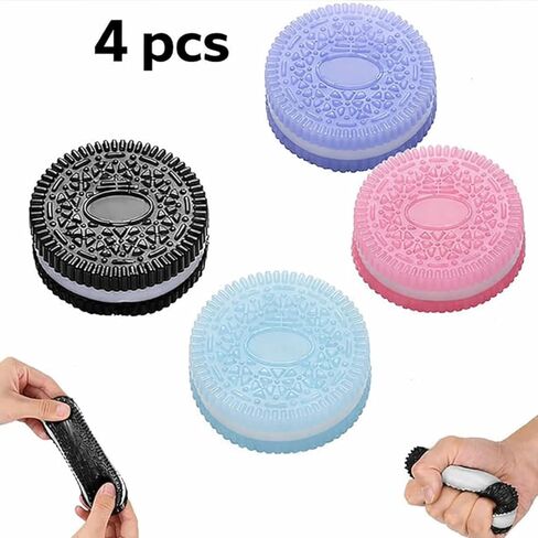 Taba Squishy ,Cookie Squishy Toy, Ultra-Soft Stress Relief & Sensory Toy for Kids and Adults, Anxiety Relief, Cute Design, Party Favors (4 pcs) in Saudi Arabia