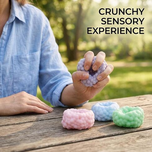 4PCS Crunchy Squishy Balls, Sensory Fidget Balls with Squishy Skin Texture, Stress Relief Items, Indoor Outdoor Use, TPR Material Durable Design (Ages 14+) in Saudi Arabia