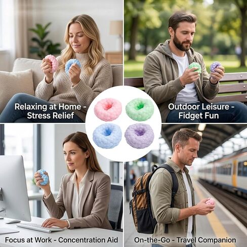 4PCS Crunchy Squishy Balls, Sensory Fidget Balls with Squishy Skin Texture, Stress Relief Items, Indoor Outdoor Use, TPR Material Durable Design (Ages 14+) in Saudi Arabia