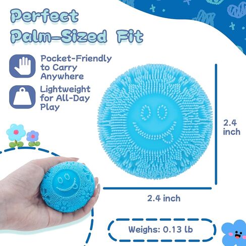 Fuzz Ball Stress Toys,Squeezy Fidget Toys,Slow Rising Stretchy Toys,for ADHD Autism,for Kids and Adults,Party Favors Gifts, Prizes for Students in Saudi Arabia