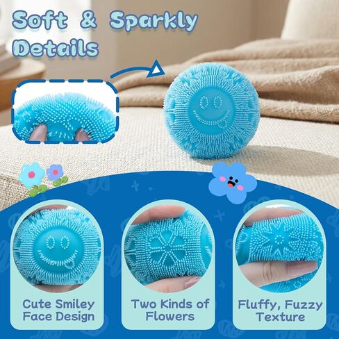 Fuzz Ball Stress Toys,Squeezy Fidget Toys,Slow Rising Stretchy Toys,for ADHD Autism,for Kids and Adults,Party Favors Gifts, Prizes for Students in Saudi Arabia