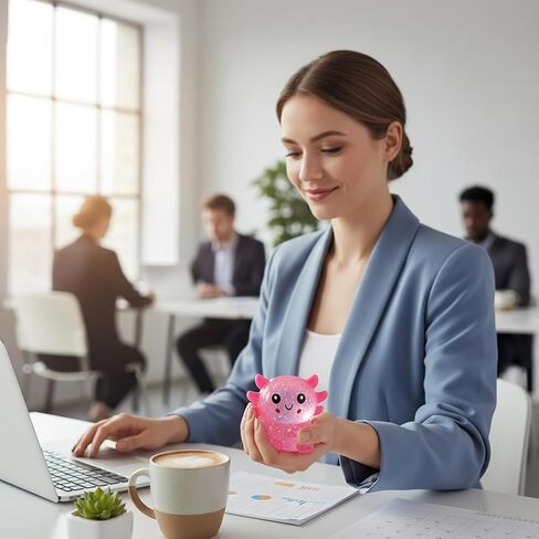 كرة الإجهاد الإسفنجية من إكسولوتل، كرة ضغط بطيئة الارتفاع، لعبة تململ لطيفة لتخفيف التوتر، لعبة حسية مهدئة للقلق للبالغين، هدايا إكسولوتل للحفلات in Kuwait