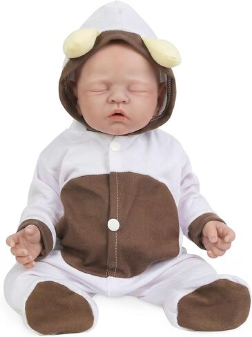 Vollence 14 inch Sleeping Silicone Baby Dolls Girl Weighted 3.4 lb,[NOT Vinyl],Silicone Full Body Reborn Real Life Lifelike Realistic Newborn Soft Babies with Feeding Kit & Gift Box for Kids Age 3+ in Saudi Arabia