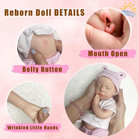 OtardDolls Silicone Reborn Baby Dolls 33cm Full Body Girl Lifelike Handmade Painted Dolls Silicone Reborn Babies for Kids in Saudi Arabia