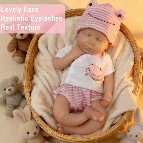 OtardDolls Silicone Reborn Baby Dolls 33cm Full Body Girl Lifelike Handmade Painted Dolls Silicone Reborn Babies for Kids in Saudi Arabia