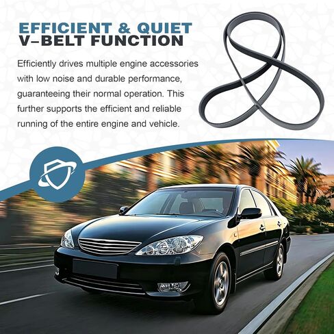 Durable Engine Serpentine Drive V-Ribbed Belt - Compatible with Toyota Camry 2002-2006 RAV4 2001-2005 Highlander 2001-2007 Solara 2002-2008 Scion tC 2005-2006 xB 2008-2011 L4 2.0L 2.4L 7PK1935 in Saudi Arabia