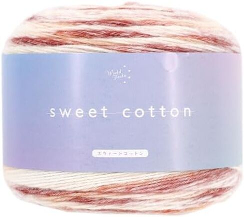 ユザワヤ Yuzawaya Sweet Cotton Yarn, DK Weight, 74% Cotton 26% Acrylic, 1 Skein (200g), 525 Yards (480m), Color 2 - World Festa in Saudi Arabia