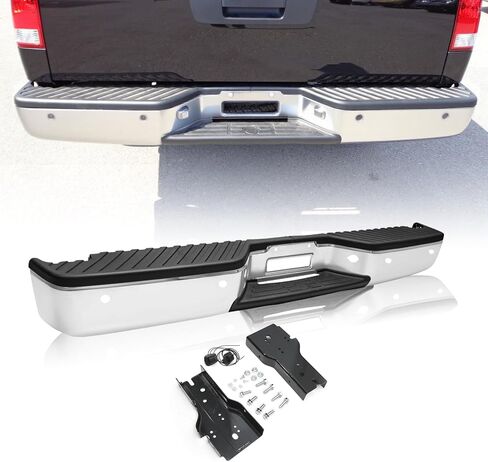 JSBOYAT Anti- Rust One Piece Chrome Rear Bumper Assembly Compatible with 2012-2021 Nissan NV1500 NV2500 NV 3500 w/o Sensor Hole NI1102158 in Kuwait