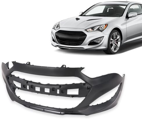 Front Bumper Cover Primered Compatible with Hyundai Genesis 2013 2014 2015 2016; Fit Coupe 2-Door Models Only 865112M300, 615343714530, HY1000197 Black in Kuwait