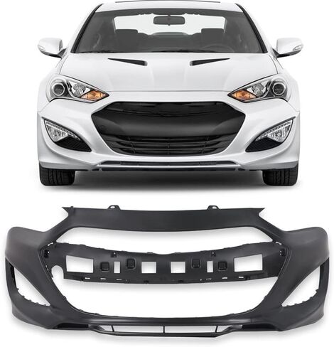 Front Bumper Cover Primered Compatible with Hyundai Genesis 2013 2014 2015 2016; Fit Coupe 2-Door Models Only 865112M300, 615343714530, HY1000197 Black in Kuwait