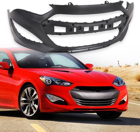 Front Bumper Cover Primered Compatible with Hyundai Genesis 2013 2014 2015 2016; Fit Coupe 2-Door Models Only 865112M300, 615343714530, HY1000197 Black in Kuwait