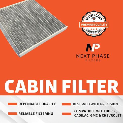 Carbon Cabin Air Filter Replacement - Pack of 1 - Made in USA - Compatible with Various Buick, Cadillac, GMC & Chevrolet Models. Replaces O.E. 22743911, 13356916, CF185, 13356914, 13508023, 23288085 in Kuwait