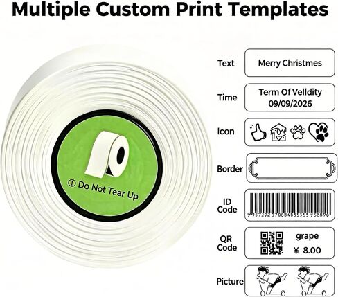 P21 Thermal Transfer Label Tape (14×40mm), 180 Labels per Roll, Waterproof Laminated, Compatible with Nelko/Nadaiin/ORGBRO Label Makers in Kuwait
