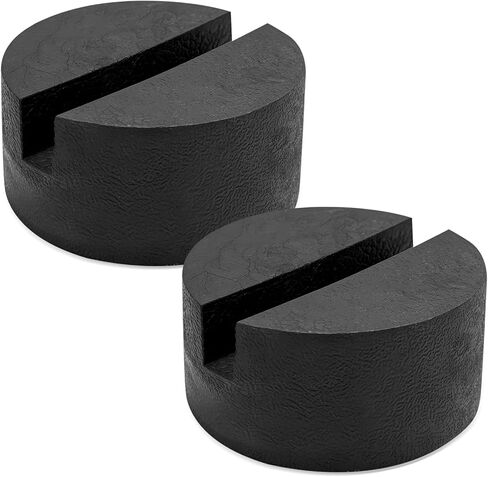 2PCS Car Jack Stand Pad, Rubber Pinch Weld Side Frame Rail Protector Slotted Floor Jack Pad, Heavy Duty Round Vehicle Lift Floor Jack Protective Pad Adapter, Car Accessories in Saudi Arabia