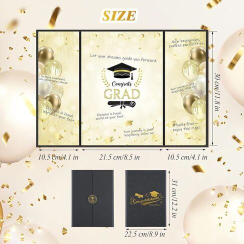 Thboxes Graduation Guest Book 2026 Class Signature Book Black and Gold - Graduation Decorations Grad Signing Card Board for College High School Ceremonies in Saudi Arabia