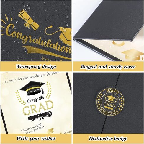 Thboxes Graduation Guest Book 2026 Class Signature Book Black and Gold - Graduation Decorations Grad Signing Card Board for College High School Ceremonies in Saudi Arabia